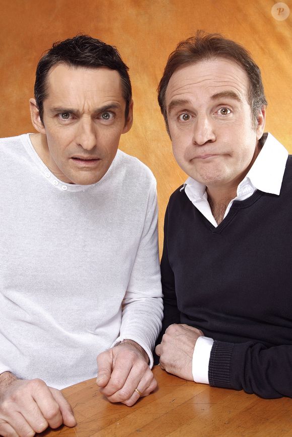 Vincent Dubois et Jean-Christian Fraiscinet des Bodin's posent lors d'une séance de portrait à Paris, France, en janvier 2013. Photo par VIM/ABACAPRESS.COM