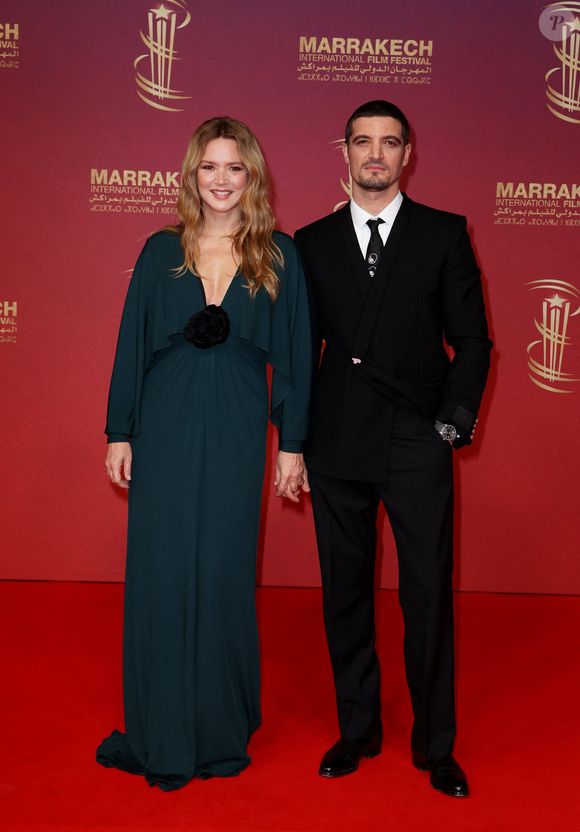 Virginie Efira et Niels Schneider au photocall lors de la deuxième journée de la 22ème édition du Festival International du Film de Marrakech, Maroc, le 29 novembre 2025. © Dominique Jacovides/Bestimage