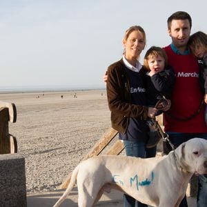 Exclusif - Tiphaine Auzière Macron (la belle-fille du candidat à l'élection présidentielle E.Macron) a organisé le rassemblement "En marche !" à Berck. Elle a défilé avec son mari Antoine, leurs enfants Elise et Aurèle et leur chien Figaro. Le 11 mars 2017
© Alain Rolland / Imagebuzz / Bestimage