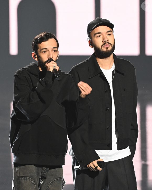 Bigflo et Oli lors de la 38ème cérémonie des Victoires de la musique à la Seine musicale de Boulogne-Billancourt, France, le 10 février 2023. © Coadic Guirec/Bestimage