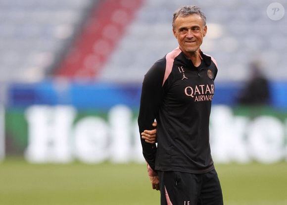 Munich, Allemagne, 30 mai 2025. Luis Enrique, entraîneur du Paris St Germain, lors de la séance d'entraînement de la finale de l'UEFA Champions League à la Munich Football Arena, Munich. Date de la photo : 30 mai 2025. David Klein / Sportimage/ Bestimage