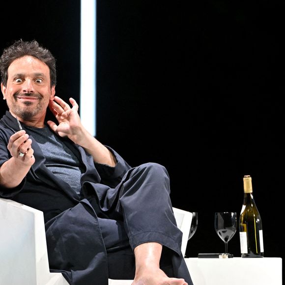 Exclusif - Bruno Salomone durant la 3eme soirée de la 1ere édition du festival Les Théâtrales d'Eze en plein air à l'oppidum du Col d'Eze avec la pièce "Au Scalpel", le 7 août 2023.
 © Bruno Bebert /