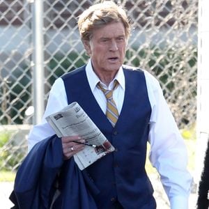 Robert Redford sur le tournage du film ‘Old Man and The Gun’ à Cincinnati dans l'Ohio, le 7 avril 2017. © FAMEFLYNET / BESTIMAGE