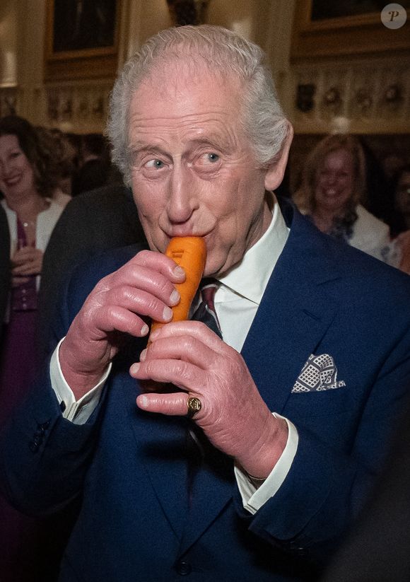 Le roi Charles III d'Angleterre assiste à une réception en l'honneur des personnes impliquées dans la musique communautaire au Royaume-Uni, au château de Windsor le 3 avril 2025. © Aaron Chown/WPA-Pool / Julien Burton via Bestimage