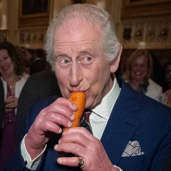 Le roi Charles III d'Angleterre assiste à une réception en l'honneur des personnes impliquées dans la musique communautaire au Royaume-Uni, au château de Windsor le 3 avril 2025. © Aaron Chown/WPA-Pool / Julien Burton via Bestimage