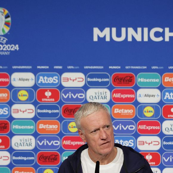 Deschamps Didier lors d'une conférence de presse pendant le Championnat d'Europe de football à l'Allianz Arena à Munich, Allemagne, le 8 juillet 2024. © Elyxandro Cegarra/Panoramic/Bestimage