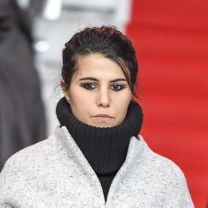Karine Ferri - Karine Ferri encourage son compagnon Yoann Gourcuff lors du match Psg-Rennes au Parc des Princes à Paris le 6 novembre 2016. (victoire 4-0 du Psg) © Pierre Perusseau/Bestimage