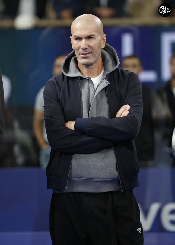 Exclusif - Zinédine Zidane - Célébrités assistent à la finale de l'Alpine Paris Major Premier Padel 2025 sur le court Central Philippe Chatrier à Roland Garros, Paris le 14 septembre 2025. © Marc Ausset-Lacroix/Bestimage