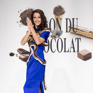 Christophe Bertrand et Nicolas Morin pour La Reine Astrid et le studio Invenio Flory Modèle porté par Clémence Castel lors du défilé d'ouverture du salon du chocolat 2022 à Paris porte de Versailles le 27 octobre 2022.
© Pierre Perusseau / Veeren / Bestimage