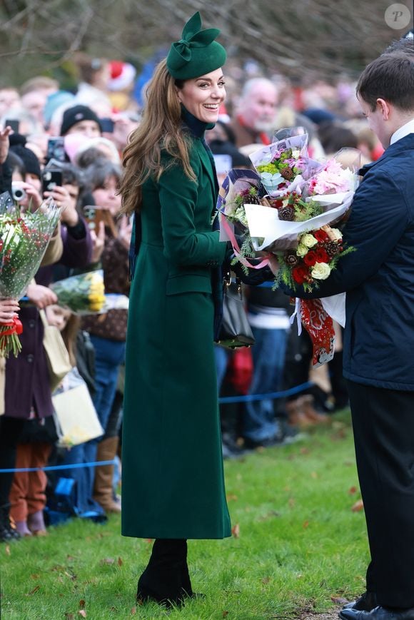 Catherine (Kate) Middleton, princesse de Galles - La famille royale britannique se rend à la messe de Noël à Sandringham le 25 décembre 2024.