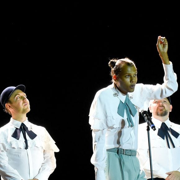 Concert de Stromae au festival Rock en Seine dans le parc de Saint Cloud le 28 août 2022.