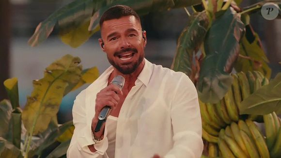 Ricky Martin durant le Super Bowl de Bad Bunny.

©Bestimage