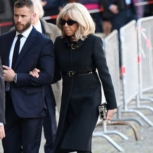 Brigitte Macron - Obsèques de Nathalie Baye en l'église Saint-Sulpice à Paris le 23 avril 2026.
©Clement Prioli / Bestimage