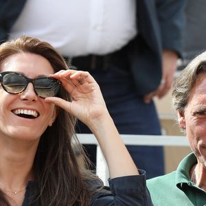 Anne-Claire Coudray et son mari Nicolas Vix dans les tribunes lors des internationaux de tennis de Roland Garros à Paris, France, le 3 juin 2019. © Jacovides-Moreau/Bestimage