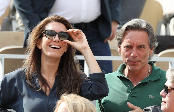 Anne-Claire Coudray et son mari Nicolas Vix dans les tribunes lors des internationaux de tennis de Roland Garros à Paris, France, le 3 juin 2019. © Jacovides-Moreau/Bestimage