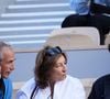 Olivier Kretz, Sandrine Kretz, Martin Kretz (série L'Agence sur TMC et Netflix) - Les célébrités dans les tribunes des Internationaux de France de tennis de Roland Garros 2024 à Paris le 5 juin 2024. © Jacovides-Moreau/Bestimage