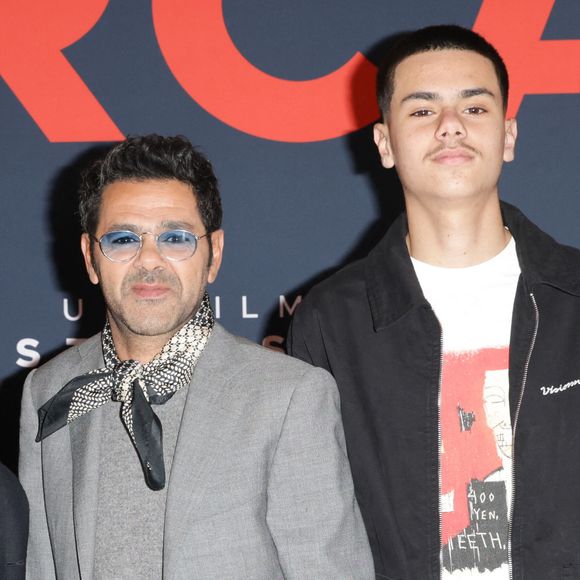 Jamel Debbouze et son fils Léon Debbouze - Première du film "Mercato" au cinéma "Le Grand Rex" à Paris, le 17 février 2025.
© Guirec Coadic/Bestimage