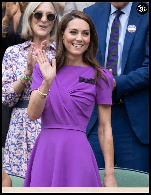Kate Middleton dans la loge royale lors de la finale du simple messieurs, le dernier jour du tournoi de tennis de Wimbledon à Londres, au Royaume-Uni, le 14 juillet 2024.  Photo de Stephen Lock/i-Images/ABACAPRESS.COM