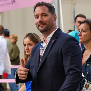 Thomas Pesquet et sa compagne Anne Mottet, lors des Jeux Olympiques de Paris 2024 (JO) à l'Arena Bercy, à Paris, France, le 8 août 2024. © Jacovides-Perusseau/Bestimage