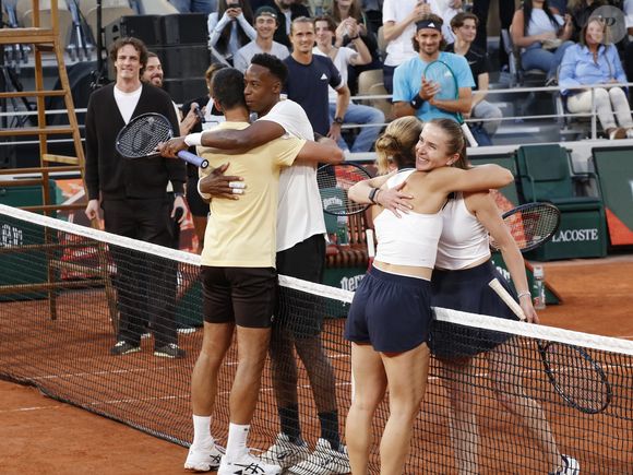 Elina Svitolina, Novak Djokovic, Gael Monfils - Soirée "Gael & Friends" à Roland Garros sur le court Philippe Chatrierà Paris le 21 mai 2026. © Marc Ausset-Lacroix/Bestimage