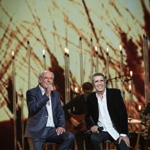 Exclusif - Maxime Le Forestier et Julien Clerc - Enregistrement de l'émission "Rendez vous avec Julien Clerc" au Théâtre du Châtelet à Paris, qui sera diffusée le 29 novembre sur France 3. Le 24 octobre 2019.
© Cyril Moreau / Bestimage