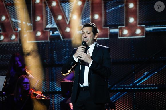 Exclusif - Laurent Gerra lors de l'enregistrement de l'émission "Serge Lama, le dernier rappel" présentée par F. Bollaert, diffusée le vendredi 21 novembre 2025 sur France 3 à 21h10, au théâtre Marigny à Paris, France, le 29 avril 2025. © Clovis-Moreau/Bestimage