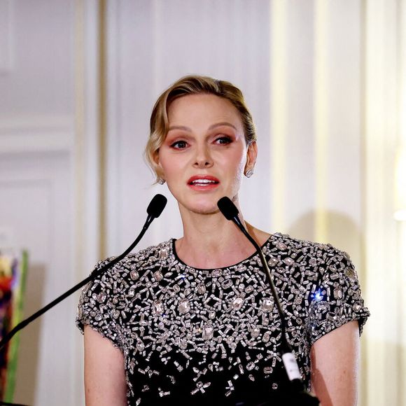 La princesse Charlène de Monaco lors de la soirée de gala Provale Solidarité à l'hôtel Four Seasons Hôtel, George V à Paris le 13 mars 2026. © Dominique Jacovides / Bestimage