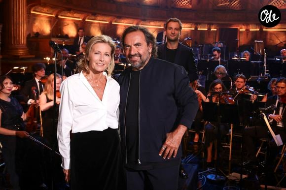 Exclusif - Claire Chazal, André Manoukian lors de l’enregistrement de l’émission "Le Grand Echiquier - Spéciale Serge Gainsbourg" présentée par C.Chazal et A.Manoukian et diffusée le 7 avril 2026 sur France 2, à Paris, France, le 17 septembre 2025. © Jack Tribeca/Bestimage