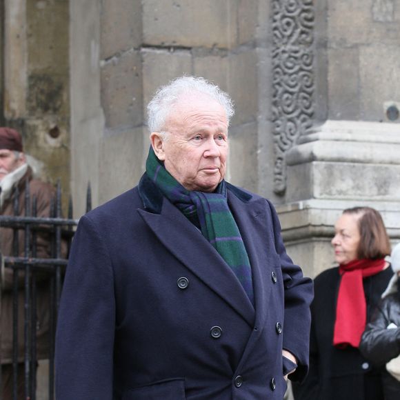 Philippe Bouvard aux obsèques de Jacques Chancel le 6 janvier 2015 ©Photo by Nasser Berzane/ABACAPRESS.COM