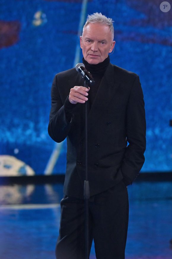 Le chanteur Sting est l'invité de l'émission Che tempo che fa à Milan le 8 décembre 2024. SGP / BESTIMAGE