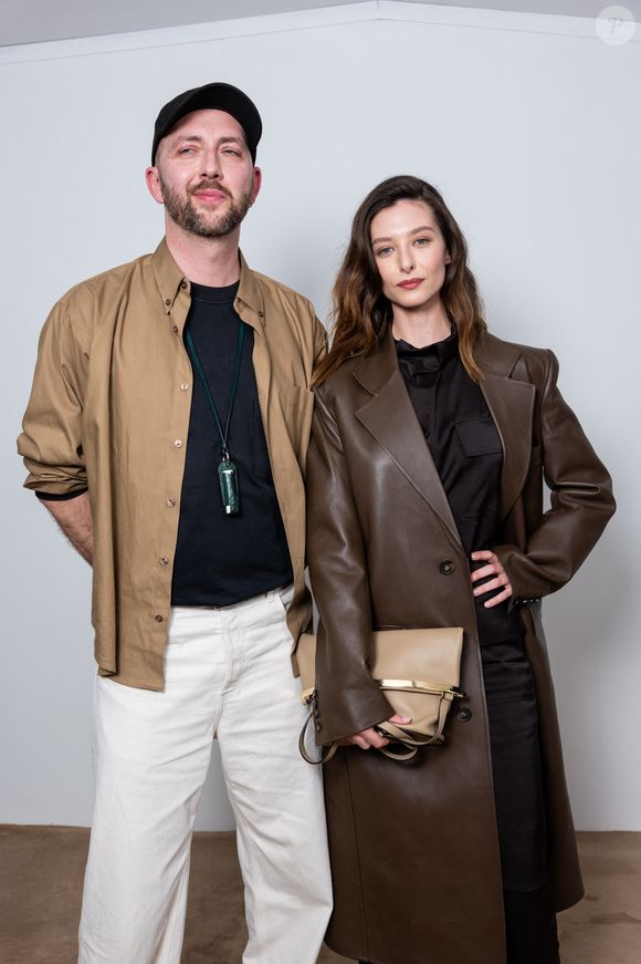 Matteo Tamburini, Dharma Mangia Woods - Front row du défilé Tod's lors de la Fashion Week de Milan (MFW), à Milan, Italie, le 28 février 2025. © Stefano Guindani/SGPP/Bestimage