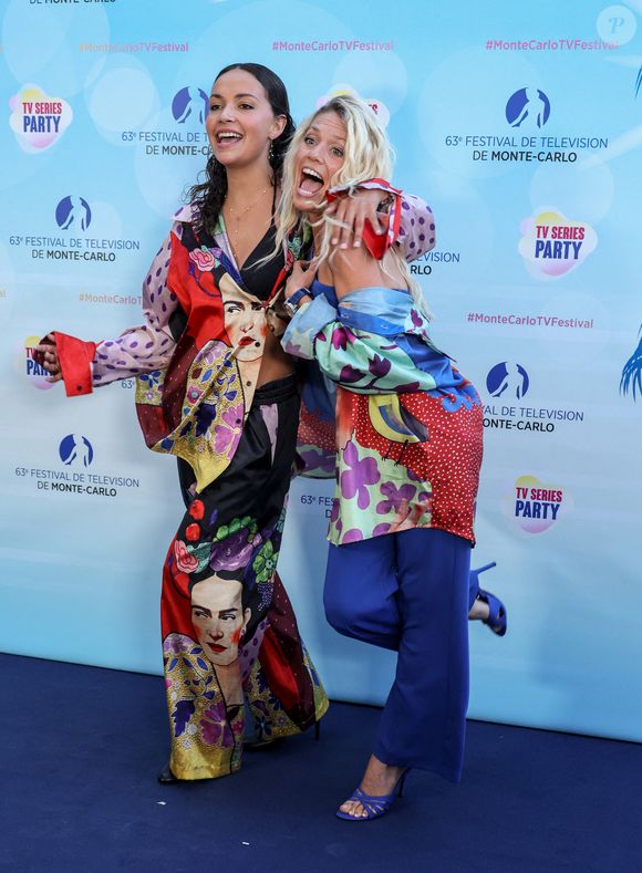 Marie Fevre et Aurore Delplace (Un si grand soleil)  pour la soirée du 1000ème épisode de "NCIS" autour d'un gateau au Neptune lors de la 63ème édition du Festival de television de Monte-Carlo, Monaco, le 15 juin 2024. © Denis Guignebourg/BestImage