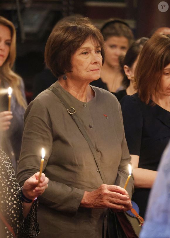 Exclusif - Macha Meril aux obsèques de sa soeur la princesse Hélène Gagarine en la cathédrale Saint-Alexandre-Nevsky, à Paris, France, le 20 août 2025. © Denis Guignebourg/Bestimage