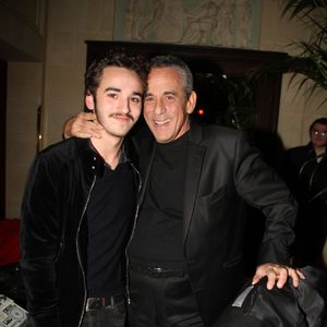 Thierry Ardisson et son fils Gaston Ardisson lors du cocktail de lancement du magazine Façade 16 à l'hôtel Costes à Paris, France, le 23 février 2017. © Philippe Baldini/Bestimage