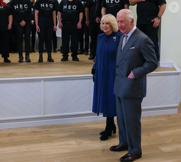 Le roi Charles III d'Angleterre et Camilla Parker Bowles, reine consort d'Angleterre, lors d'une visite au Centre international de Middlesbrough à Middlesbrough. (Alpha Agency/Bestimage).