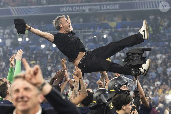 Luis Enrique - Le PSG remporte la Ligue Des Champions 2025, pour la première fois de son histoire, face à l'Inter Milan (5-0) à l'Allianz Arena de Munich, le 31 mai 2025.
© Cyril Moreau/Bestimage
