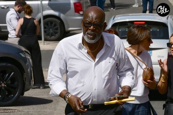 Marius Tresor aux arrivées des Obsèques de Bernard Lacombe en l'église Saint-Louis de Fontaines-sur-Saône près de Lyon, France, le 25 juin 2025. © Romain Doucelin/Bestimage