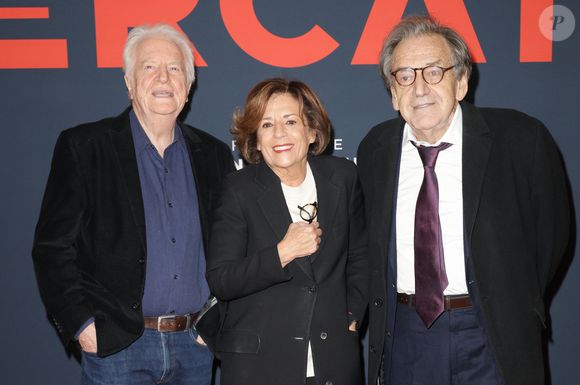 L’acteur André Dussollier a pris la pose avec Alain Finkielkraut et sa femme Sylvie Topaloff sur le tapis rouge

André Dussollier, Alain Finkielkraut et sa femme Sylvie Topaloff - Première du film "Mercato" au cinéma "Le Grand Rex" à Paris, le 17 février 2025.
© Guirec Coadic/Bestimage