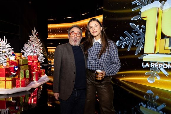 Exclusif - Bruno Solo, Camille Cerf lors de l'enregistrement de l'émission "100% Logique", présentée par C.Féraud et diffusée le 20 décembre 2025 sur France 2, à Saint Denis, France, le 25 novembre 2025. © Jeremy Melloul/Bestimage