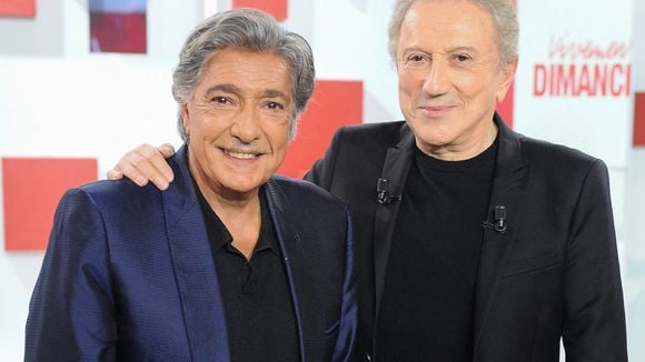 Photo : Exclusif - Frédéric François et son petit-fils Matéo lors de l'enregistrement de l'émission Vivement dimanche présentée par M.Drucker aux studios Rive Gauche, à Paris, France, le 1er octobre 2025. Diffusion