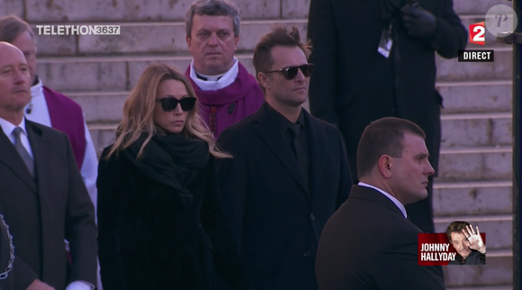 Laura Smet et David Hallyday - Obsèques de Johnny Hallyday en l'église de la Madeleine à Paris. Le 9 décembre 2017.