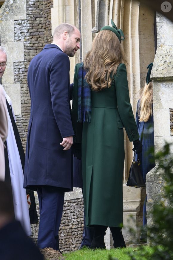 Catherine (Kate) Middleton, princesse de Galles, le prince William, prince de Galles - La famille royale britannique se rend à la messe de Noël à Sandringham le 25 décembre 2024.