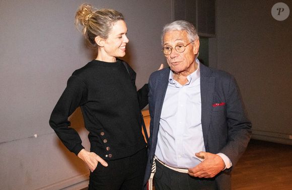 Exclusif - Jean-Marie Périer et Julie Andrieu au théâtre du Rond Point pour une représentation de son spectacle "Flashback" à Paris.
© Frédéric Maligne / Bestimage
