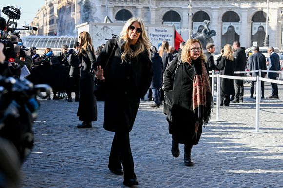 Rome, Italie : Rome, décès de Valentino Garavani - Funérailles dans la Basilique de Santa Maria degli Angeli e dei Martiri - Sur la photo : Tiziana Rocca (Credit Image : © Maurizio D'Avanzo/IPA via ZUMA Press)