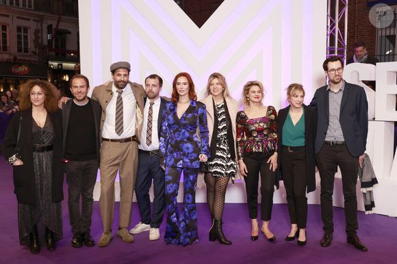 Mehdi Nebbou, Audrey Fleurot, Marie Denarnaud et toute l'équipe de la série HPI - 6 ème édition du Festival Séries Mania à Lille, France, le 21 mars 2023. © Christophe Aubert via Bestimage
