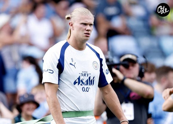 Erling Haaland, de Manchester City, lors d'une séance d'entraînement au Joie Stadium, à Manchester. Date de la photo : jeudi 13 août 2026.