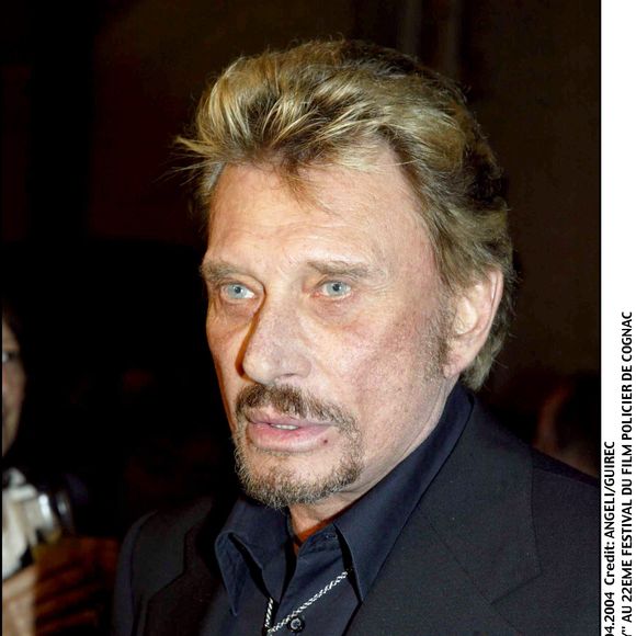 Johnny Hallyday au 22ᵉ Festival du film policier de Cognac le 10 avril 2004. © ANGELI-GUIREC / BESTIMAGE