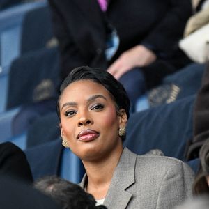 Miss France, Angelique Angarni-Filopon, assiste au match de Ligue 1 entre le Paris Saint-Germain et l'OGC Nice au Parc des Princes à Paris, France, le 1er novembre 2025. Photo by Florian Poitout/ABACAPRESS.COM
