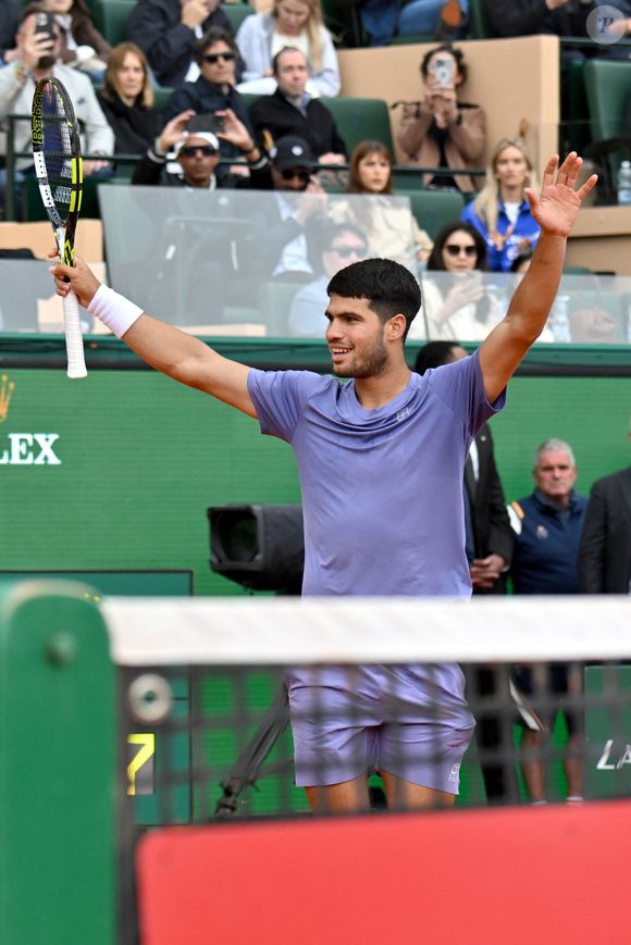 En effet, le couple princier était aux premières loges pour voir Carlos Alcaraz remporter la finale du Rolex Monte-Carlo Masters. 

Carlos Alcaraz durant la finale de la 118e édition du Rolex Monte-Carlo Masters, au Monte-Carlo Country Club à Roquebrune Cap Martin, le 13 avril 2025.
L'espagnol Carlos Alcaraz a battu l'italien Lorenzo Musetti 3-6 / 6-1 / 6-0. © Bruno Bebert / Bestimage
