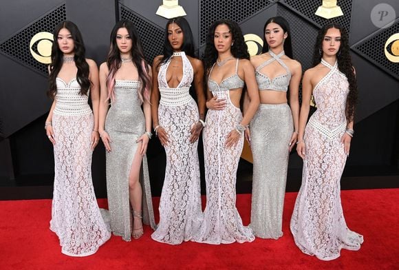 Katseye - Yoonchae Jeung, Megan Skiendiel, Lara Raj, Manon Bannerman, Sophia Laforteza, et Daniela Avanzini au photocall de la 68ème cérémonie des Grammy Awards à la Crypto Arena de Los Angeles, Californie, Etats-Unis, le 1er février 2026. © David Fisher/Shutterstock/Bestimage